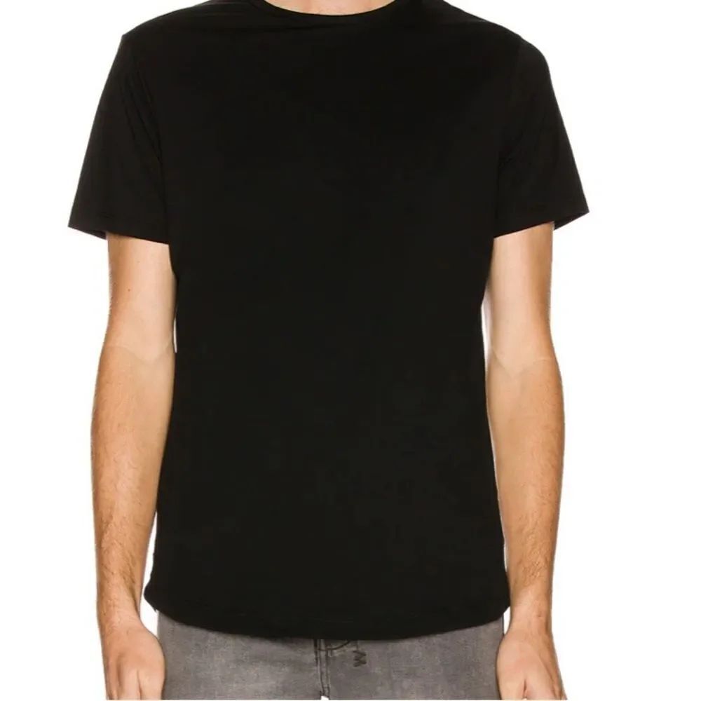 Cuts Clothing Curved Hem Black Men's T-Shirt size XXL